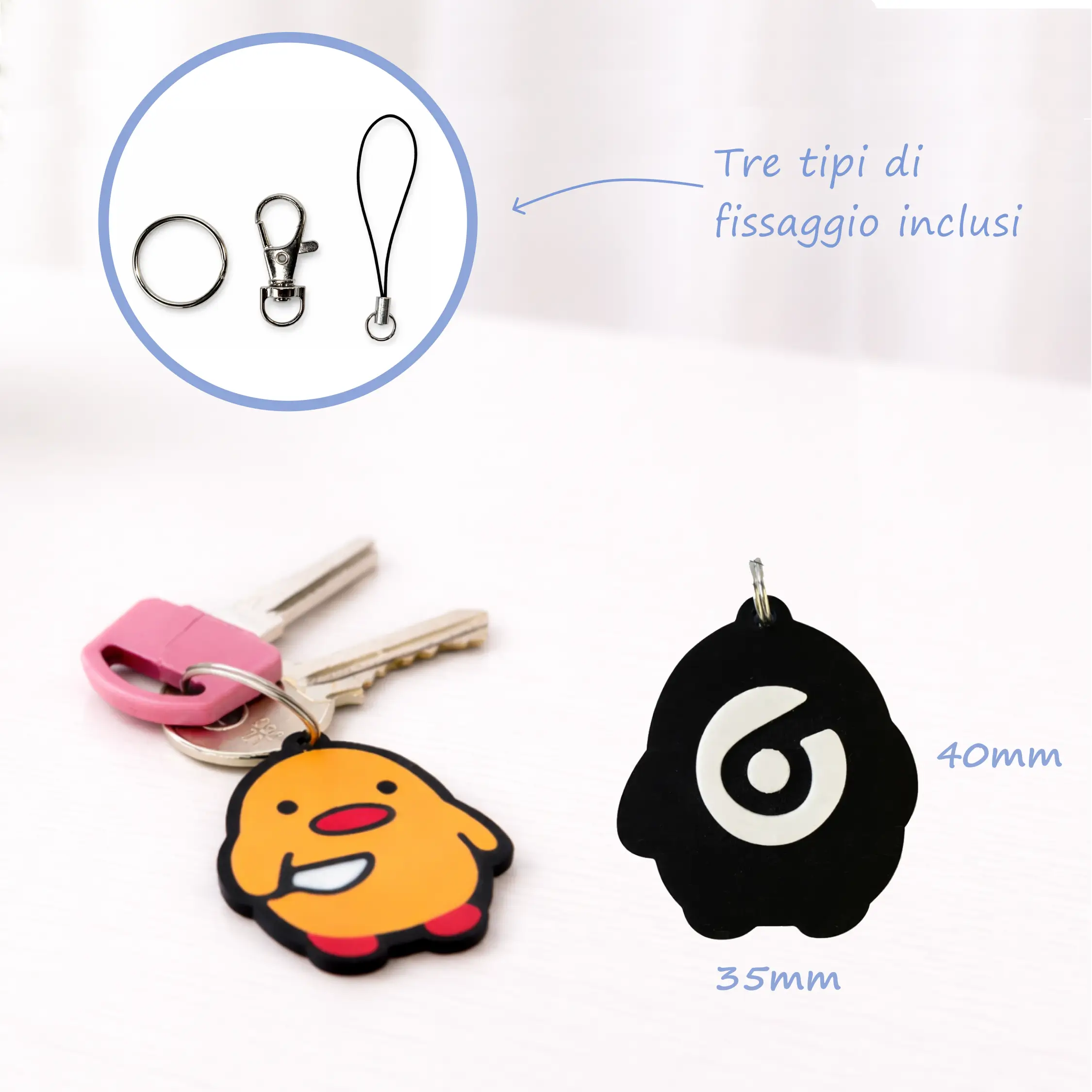 Portachiavi NFC Anatra Aggressiva – Biglietto da Visita Digitale Senza App con Sito Personale – Condividi Contatti, Social e Link con un Tocco – Compatibile iPhone Android - Immagine 3